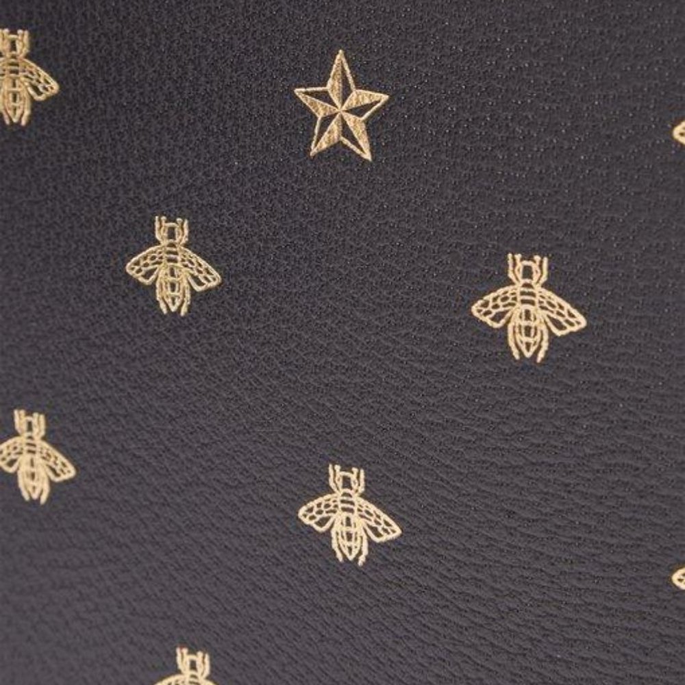 Gucci Bee-print Grained-leather Pouch In Brown NEW IN DUSTBAG - Picture 4 of 5